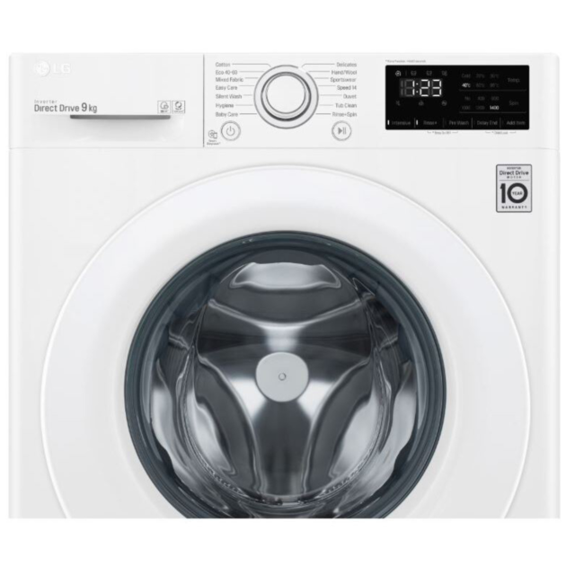 LG F4V309WNW 9kg 1400 Spin Washing Machine, White