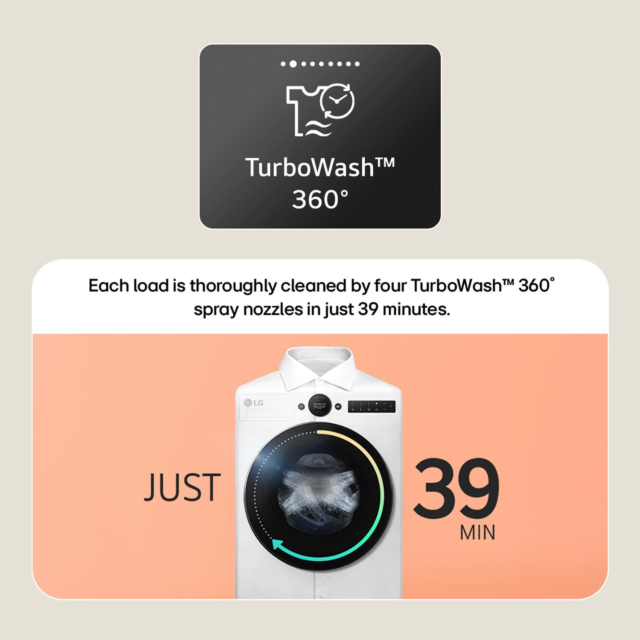 LG F4X7013TBB 13kg 1400 Spin Washing Machine