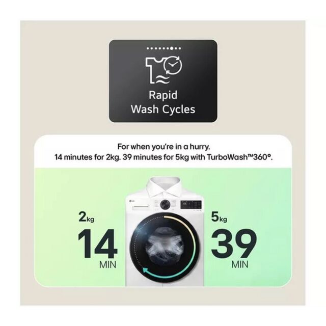 LG F4Y711NCTN1 Series 4 11kg Pro AI Direct Drive Washing Machine - Onyx Black