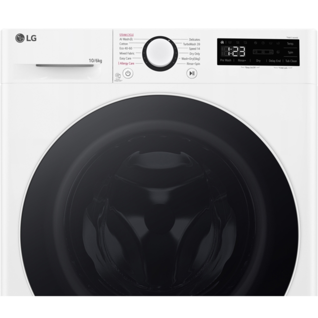 LG FWY606GBLN1 D Rated 10kg / 6kg, 1400 Spin Washer Dryer, Slate