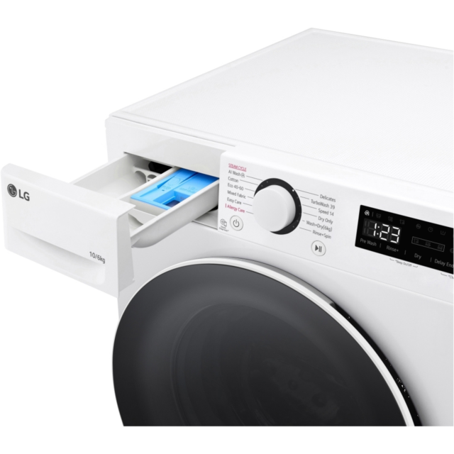 LG FWY606GBLN1 D Rated 10kg / 6kg, 1400 Spin Washer Dryer, Slate