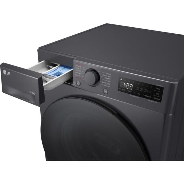 LG FWY606GBLN1 D Rated 10kg / 6kg, 1400 Spin Washer Dryer, Slate