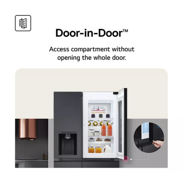 LG GSXE80EVBE InstaView American Fridge Freezer Black