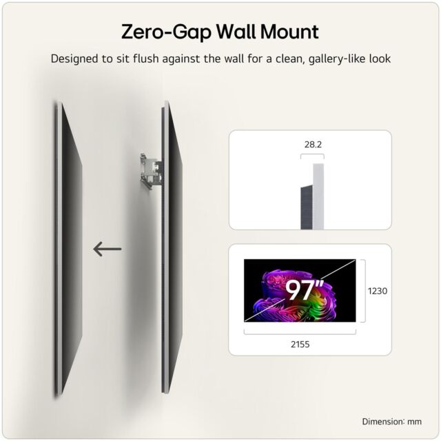 LG OLED97G64LW.AEK 97inch 4K OLED evo AI Wall mount version Smart TV