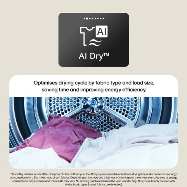 LG RHX5009TWB Series 5 Rhx5009twb 9Kg Heat Pump Tumble Dryer - White