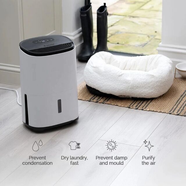 Meaco ARETEONE6L , 6L Compact Dehumidifier / Air Purifier - White And Charcoal Black