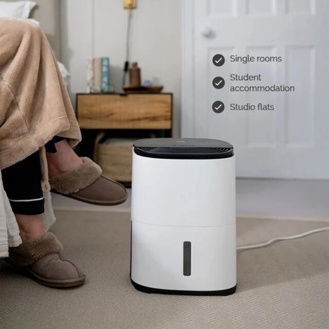 Meaco ARETEONE6L , 6L Compact Dehumidifier / Air Purifier - White And Charcoal Black