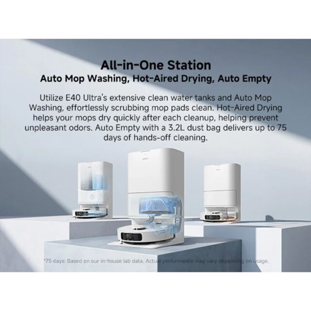 Mova RLE21SE E40 Ultra Robot Vacuum Cleaner - White