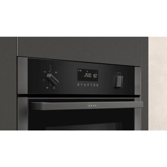 Neff C1AMG84G0B 44 Litres Built In Microwave Oven With Hot Air, Black/Graphite Trim