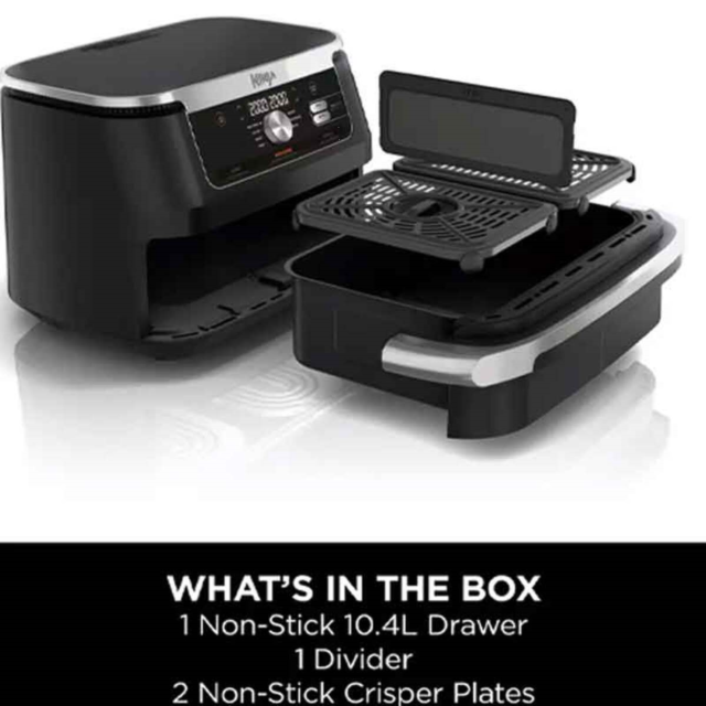 Ninja AF500UK Foodi FlexDrawer 10.4L Air Fryer, Black