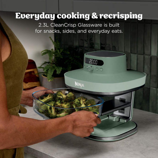 Ninja AS090UKGN CRISPi PRO 5-in-1 Glass Air Fryer Green