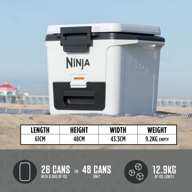 Ninja FB131UKWH FrostVault 30QT/28L Hard Cooler with Dry Zone - White