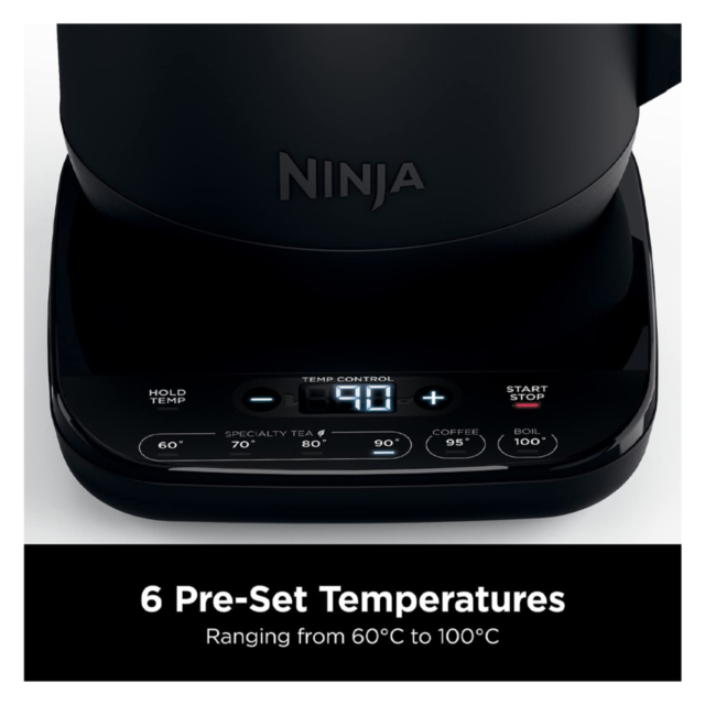 Ninja KT200UK Black Perfect Temperature Kettle, Rapid Boil