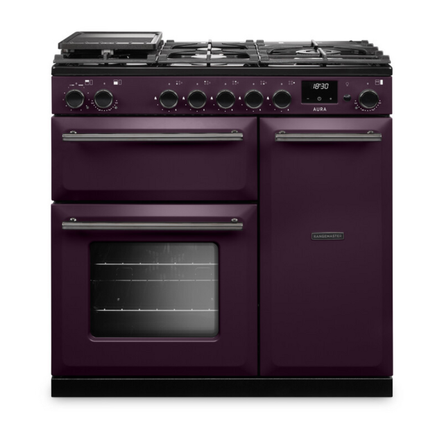 Rangemaster AURA90DFP 90cm Dual Fuel Cooker Plum