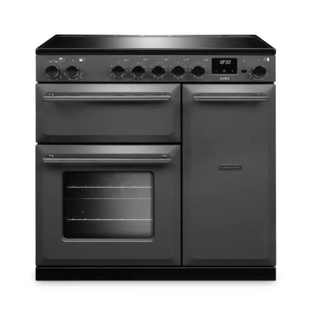 Rangemaster AURA90EIP/19285 90cm Induction Range Cooker - Slate with Onyx trim