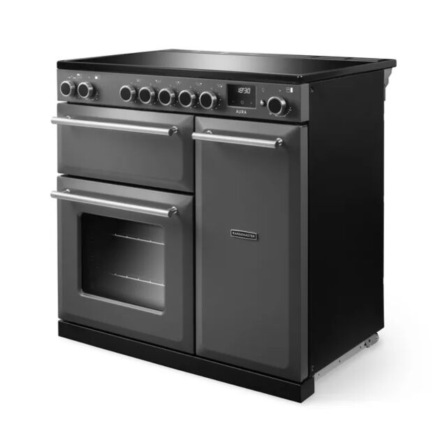 Rangemaster AURA90EIP/19285 90cm Induction Range Cooker - Slate with Onyx trim