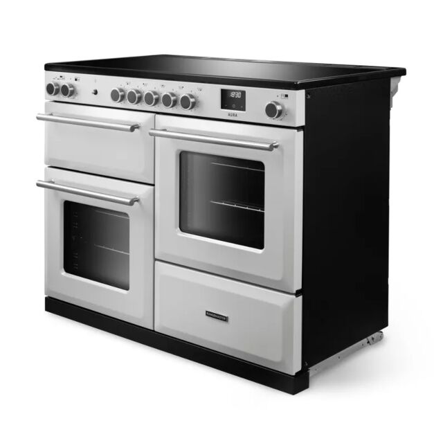 Rangemaster AURO110EI/19315 110cm Induction Range Cooker - White with Onyx trim