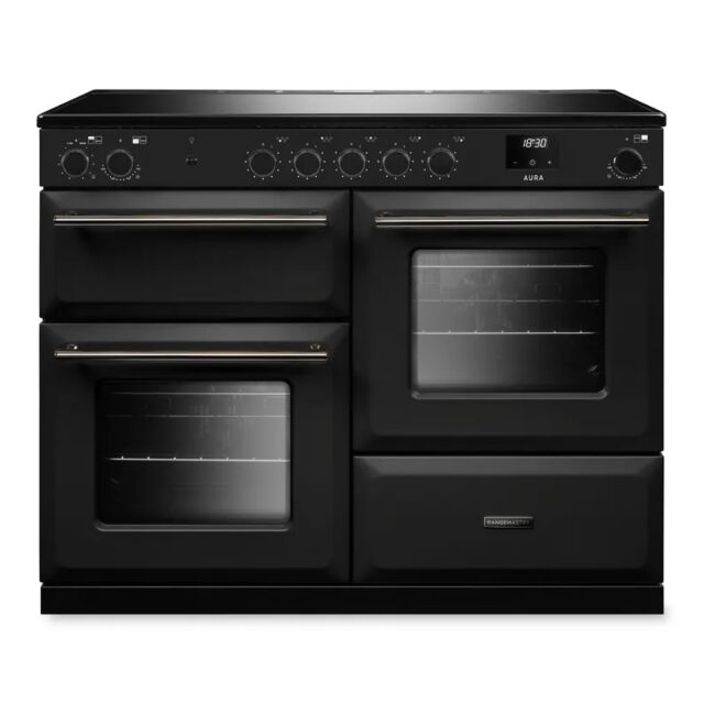 Rangemaster AURO110EI/19316 110cm Induction Range Cooker - Charcoal Black with Onyx trim