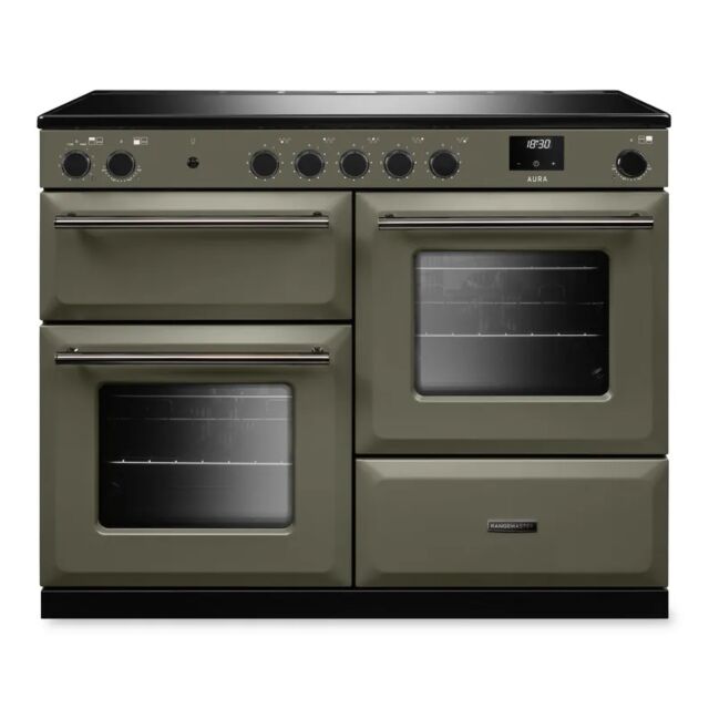 Rangemaster AURO110EI/19321 110cm Induction Range Cooker - River Bed with Onyx trim