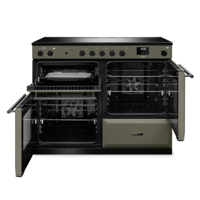 Rangemaster AURO110EI/19369 110cm Induction Range Cooker - River Bed with Brushed Nickel trim