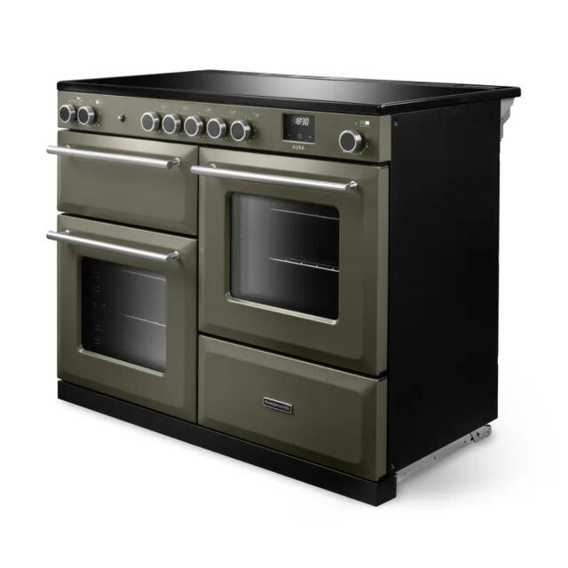 Rangemaster AURO110EI/19369 110cm Induction Range Cooker - River Bed with Brushed Nickel trim