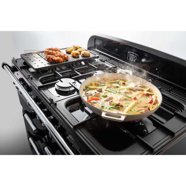 Rangemaster CDL100DFFMG/C CLASSIC DELUXE 100cm Dual Fuel Cooker, Mineral Green
