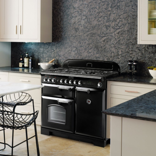 Rangemaster CDL100DFFSB/C CLASSIC DELUXE 100cm Dual Fuel Cooker, Stone Blue