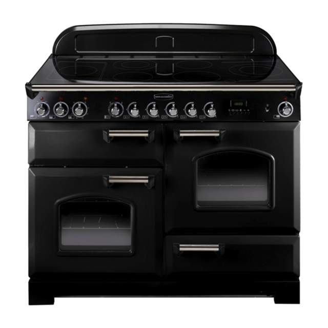 Rangemaster CDL110ECBL/BC CLASSIC DELUXE 110cm Ceramic Range Cooker, Black/Chrome