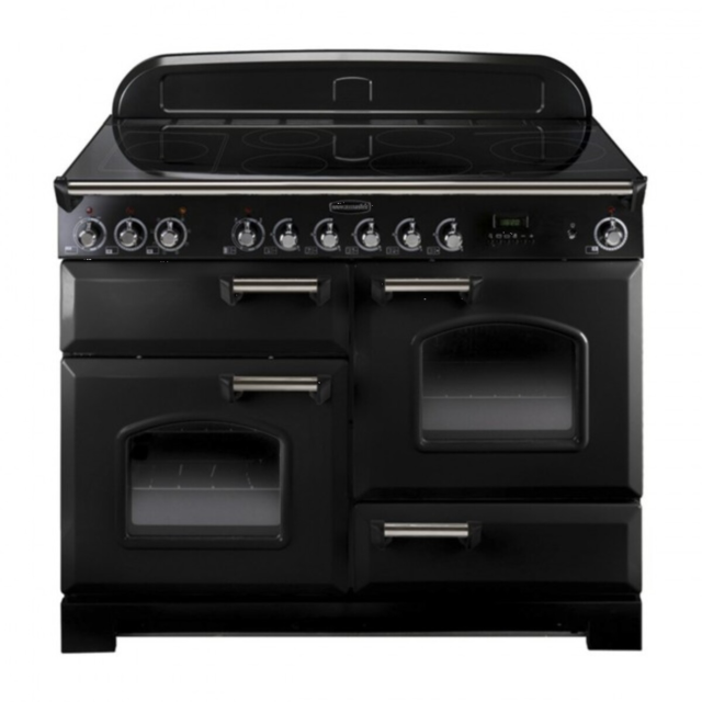 Rangemaster CDL110ECBL/BC CLASSIC DELUXE 110cm Ceramic Range Cooker, Black/Chrome