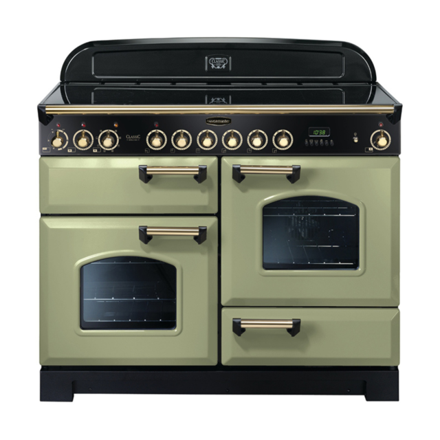 Rangemaster 114590 (CDL110ECOG/B) CLASSIC DELUXE 110cm Ceramic Range Cooker, Olive Green