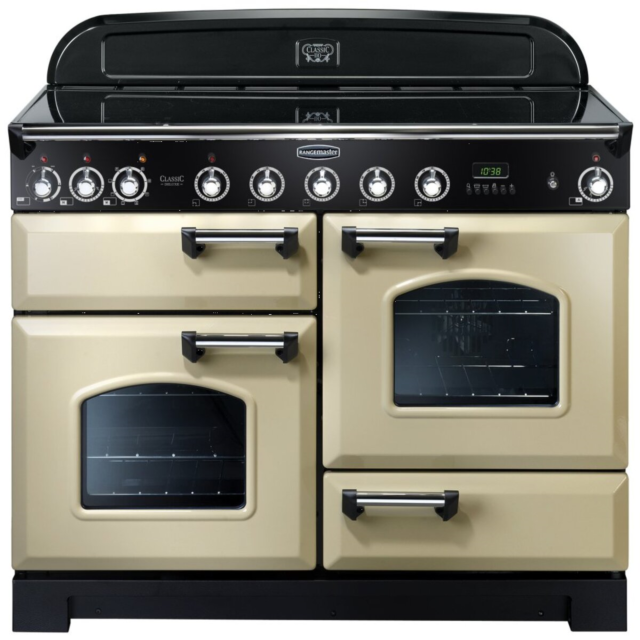 Rangemaster CDL110EICR/C Classic Deluxe 110cm Induction Range Cooker, Cream/C