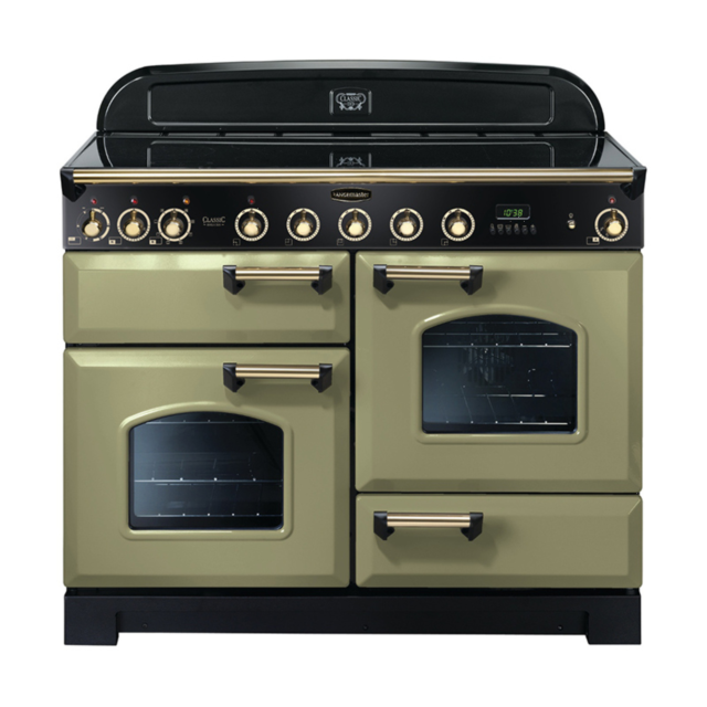Rangemaster 114550 (CDL110EIOG/B) Classic Deluxe 110cm Induction Range Cooker, OliveGreen