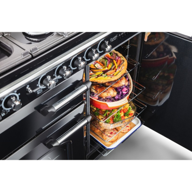 RANGEMASTER CDL90ECBLC CLASSIC DELUXE 90cm Ceramic Cooker in Black