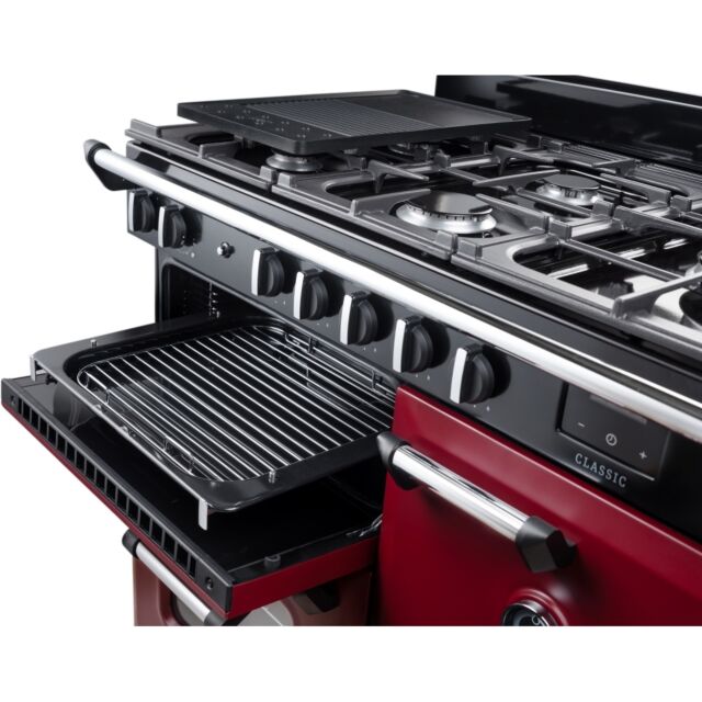 Rangemaster CL90DFPBOR/CM1 Classic 90cm Dual Fuel Cooker, Bordeaux/Chrome (2025)