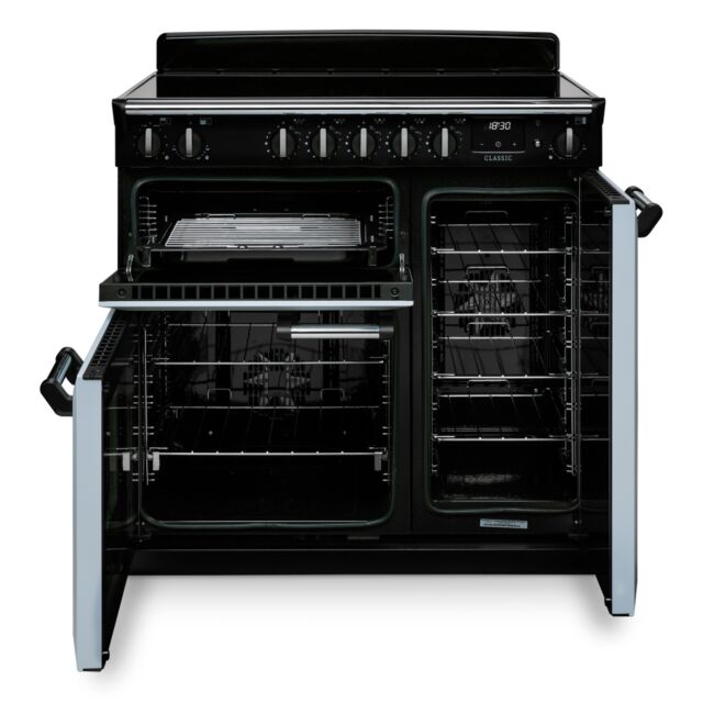 Rangemaster CL90EIPGBL/CM1 Classic 90cm Induction Cooler, Black/Chrome (2025)