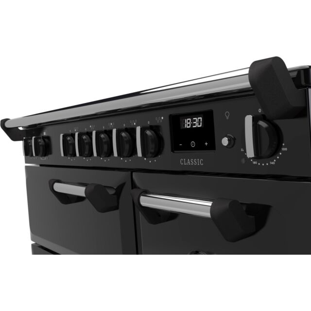 Rangemaster CL90EIPGBL/CM1 Classic 90cm Induction Cooler, Black/Chrome (2025)