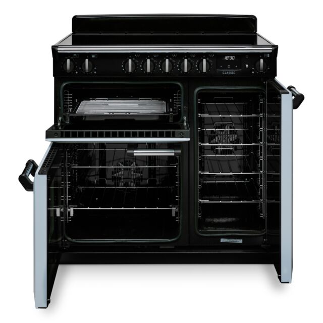 Rangemaster CL90EIPMSB/CM1 Classic 90cm Induction Cooker, Misty Blue/Chrome (2025)
