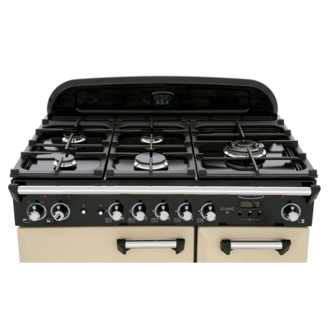 Rangemaster CLA90DFFCR/C (116500) CLASSIC 90cm Dual Fuel Range Cooker, Cream/Chrome Trim