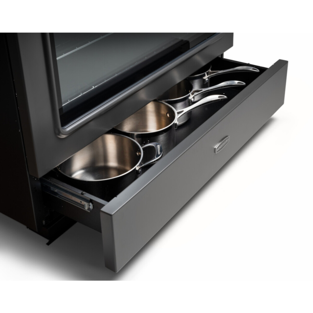 Rangemaster CLAS90FXDFFBL/C Classic FX 90cm Dual Fuel Cooker, Black, Chrome Trim