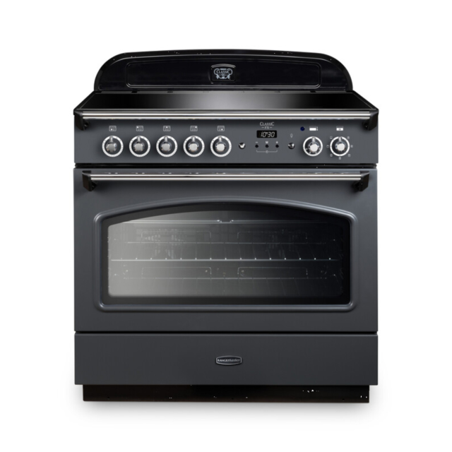 Rangemaster CLAS90FXEISL/C Classic FX 90cm Induction Cooker, Slate, Chrome