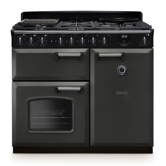 Rangemaster CLDL100DFPSLT/CM1 Classic Deluxe 100cm Dual Fuel Slate/Chrome