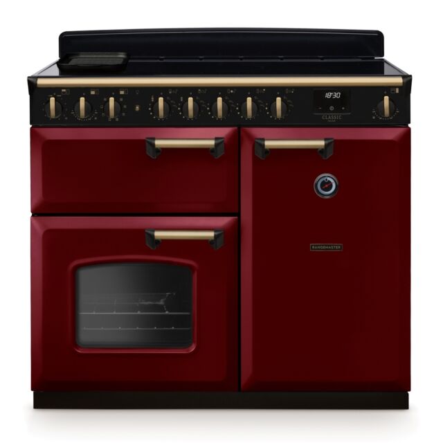 Rangemaster CLDL100EIPBOR/AB1 Classic Deluxe 100cm Induction Bordeaux/Antique Brass