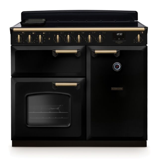 Rangemaster CLDL100EIPGBL/AB1 Classic Deluxe 100cm Induction Black/Antique Brass