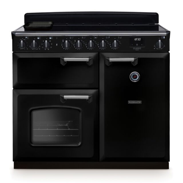 Rangemaster CLDL100EIPGBL/CM1 Classic Deluxe 100cm Induction Black/Chrome