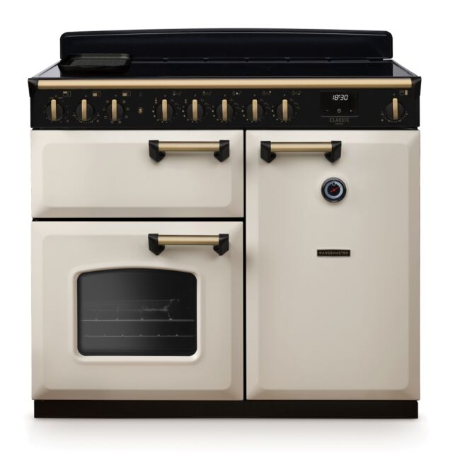 Rangemaster CLDL100EIPPCR/AB1 Classic Deluxe 100cm Induction Pale Cream/Antique Brass