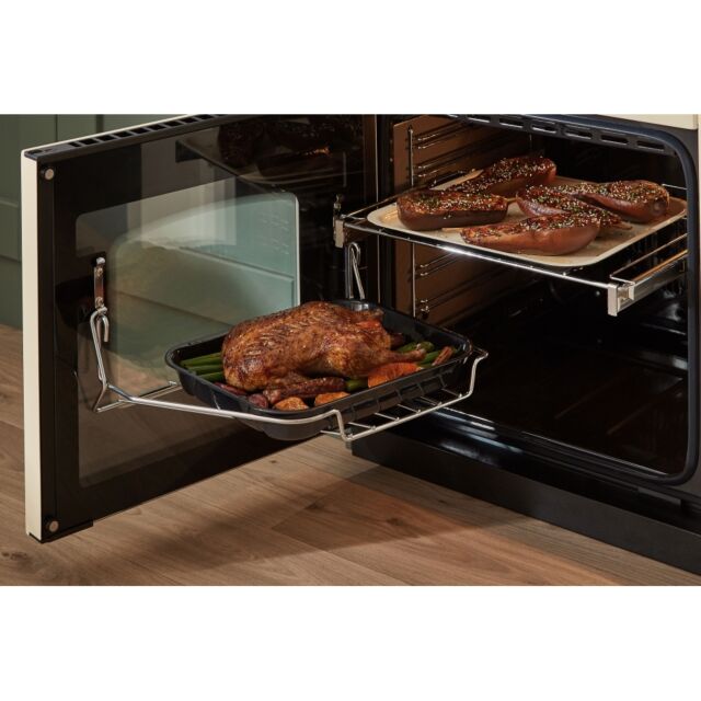 Rangemaster CLDL90DFPMGR/AB1 Classic Deluxe 90cm Dual Fuel Mineral Green/Antique Brass