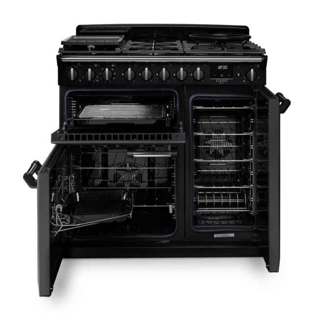Rangemaster CLDL90DFPMGR/AB1 Classic Deluxe 90cm Dual Fuel Mineral Green/Antique Brass