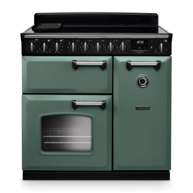 Rangemaster CLDL90EIPMGR/CM1 Classic Deluxe 90cm Induction Mineral Green/Chrome