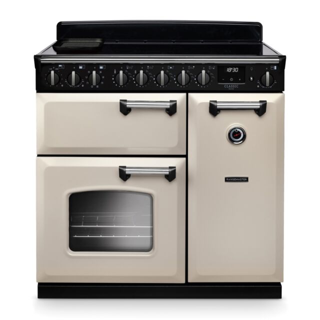 Rangemaster CLDL90EIPPCR/CM1 Classic Deluxe 90cm Induction Pale Cream/Chrome
