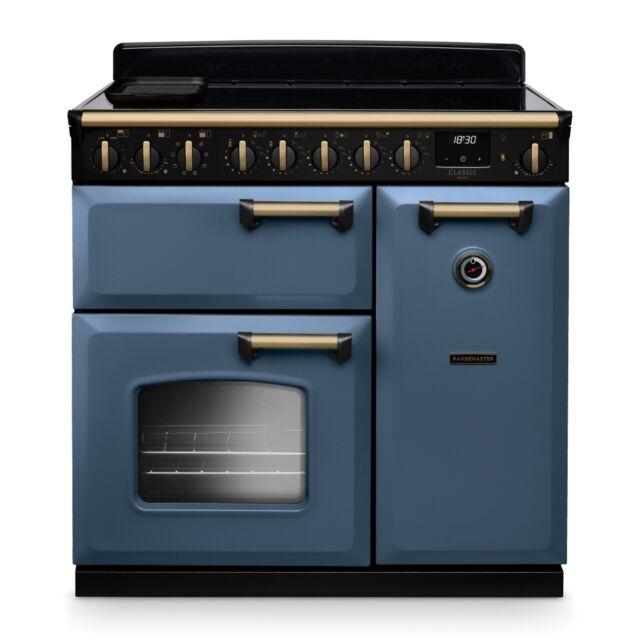 Rangemaster CLDL90EIPSTB/AB1 Classic Deluxe 90cm Induction Stone Blue/Antique Brass